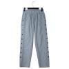 Women Y2k Tear Away Stripe Pants High Split Side Buttons Loose Active Joggers Sweatpants Post-Surgery Trousers (A-06, S) view 2