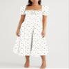 Summer Floral Milkmaid Dresses for Women Square Neck Puff Sleeve Split A-Line Boho Maxi Dress Casual Flowy Beach Long Sundresses, H, 3X-Large view 2