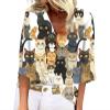 BIVENANT 3/4 Length Sleeve Womens Tops Plus Size Boho Tops for Women 2024 Cat Summer 3/4 Sleeve Tops for Women Summer Short Sleeve V-Neck Cotton Womens Animal Print Blouses and Tops view 1