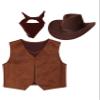 Manyakai Unisex Children Cowboys Cowgirls Outfits Sleeveless Waistcoat Tops with Bandana Hats for Stage Party Brown 8 Years view 1