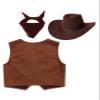 Manyakai Unisex Children Cowboys Cowgirls Outfits Sleeveless Waistcoat Tops with Bandana Hats for Stage Party Brown 8 Years view 2