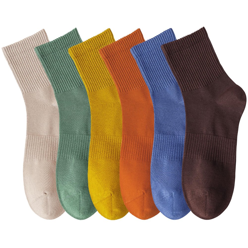 MAGIARTE Mens Mini Crew Above Ankle Pure Cotton Athletic Casual Multicolor Running Socks for men 6 Pack(Color#04XL)