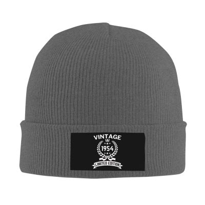 1954 70th Birthday Gifts for Women Men, Vintage 1954 Limited Edition Beanie Mrs Mr EST Knit Hat Warm Ski Winter Hat Deep Heather