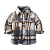 Bbay Boys Girls and Toddlers' Flannel Shirt Long Sleeve Plaid Lapel Button Down Shirt Jacket Tops for (Blue, 5-6 Years) view 1