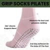 3/6 Pairs Cute Pilates Socks with Grips,Yoga Socks Barre Sock Non Slip Embroidery for Barre Ballet Workout (US, Numeric, 5, 9, Regular, Regular, 3Pairs-1Cream Yellow1Fluorescent Green1Baby Blue) view 3