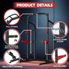JOMEED Squat Rack Power Cage Multi-Functional Power Rack with Weight Plate Holders, Pull-Up Bars, J-Hooks, Spotter Arms and Olympic Bar Storage 1000LBS Capacity Black view 3