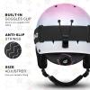 Odoland Kids Ski Helmet, Snow Helmet with Ski Goggles for Boys and Girls, Safety Youth Snowboard Sports Helmets and Goggles Set for Children Ages 6-14, Sparkly Gradient Pink Cyan,XS view 4