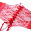 Tgirls Women Corset Belt Lace-up Waist Corset Belts Sexy Cinch Elastic Wide Belt for Dress Costume Waspie Waistband (Red, Fits waist size:30''-35'') view 3