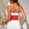 Tgirls Women Corset Belt Lace-up Waist Corset Belts Sexy Cinch Elastic Wide Belt for Dress Costume Waspie Waistband (Red, Fits waist size:30''-35'') view 4