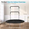 Lyromix 40Inch Mini Fitness Trampoline for Adults and Kids, Small Exercise Trampoline with Adjustable Handle for Indoor Outdoor Workout, Black view 2