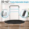Lyromix 40Inch Mini Fitness Trampoline for Adults and Kids, Small Exercise Trampoline with Adjustable Handle for Indoor Outdoor Workout, Black view 3
