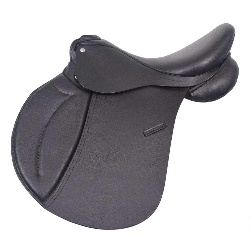 TZ INTERNATIONAL Leather English Saddle All Purpose English Close Contact Jumping Horse Riding Trail Show Horse Saddle (Grey,18 Inch)