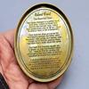 Vintage Brass Marine Compass with Robert Frost Ppoem on lid. Camping and Hiking Pocket Brass Compass view 2