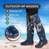 YXLYFDLY Hip Waders Blue Camo Hip Waders, Nylon Rubber Hip Boots Thick Oxford Sole, for Farming Gardening Lakes(6.5) view 2