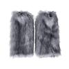 Hyuetrsa Womens Fur Leg Warmer, Faux Fur Leg Warmers, Fur Leg Warmer Winter Furry Long Boot for Wolf Costume Leg Warmers in Winter Halloween Christmas Parties, Grey view 1