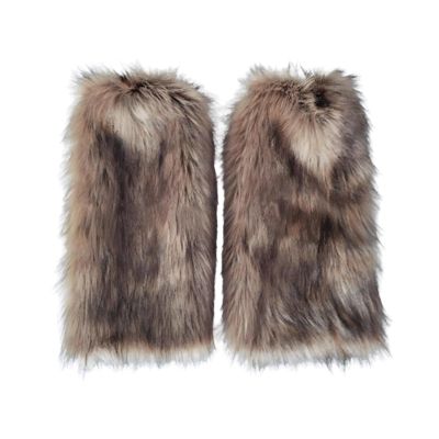 Hyuetrsa Womens Fur Leg Warmer, Faux Fur Leg Warmers, Fur Leg Warmer Winter Furry Long Boot for Wolf Costume Leg Warmers in Winter Halloween Christmas Parties, Grass yellow