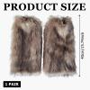 Hyuetrsa Womens Fur Leg Warmer, Faux Fur Leg Warmers, Fur Leg Warmer Winter Furry Long Boot for Wolf Costume Leg Warmers in Winter Halloween Christmas Parties, Grass yellow view 3