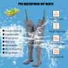 JCWGLY Outdoor Hip Waders Boots PVC Waterproof Fishing Boots for Men Women Lightweight Wader Boots for Swamp/Stream/Hunting(9.5) view 3