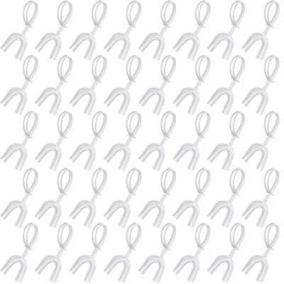 Copkim 50 Pcs Strapped Mouth Guard Bulk Not Boil Football Mouthguards with Strap, Soft Sport Mouthpiece Mouth Protector for Football Boxing Basketball Hockey Lacrosse Wrestling Rugby(White,Adults)