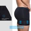 HUSILKY Men's Underwear Boxer Briefs Tummy Control Body Shaper Padded Enhancing Underwear Butt Lifter Shapewear(Black,4X-Large) view 4