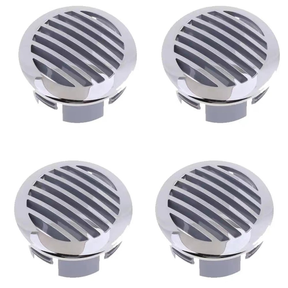 COVOZAMA 4 Pcs 4-inch/101mm Adjustable Marine Vent Cover, 316 Stainless Steel Air Flow Vent Cover for RV Boats, Polished Finish for RVs, Boats, Yachts (4 Inch)