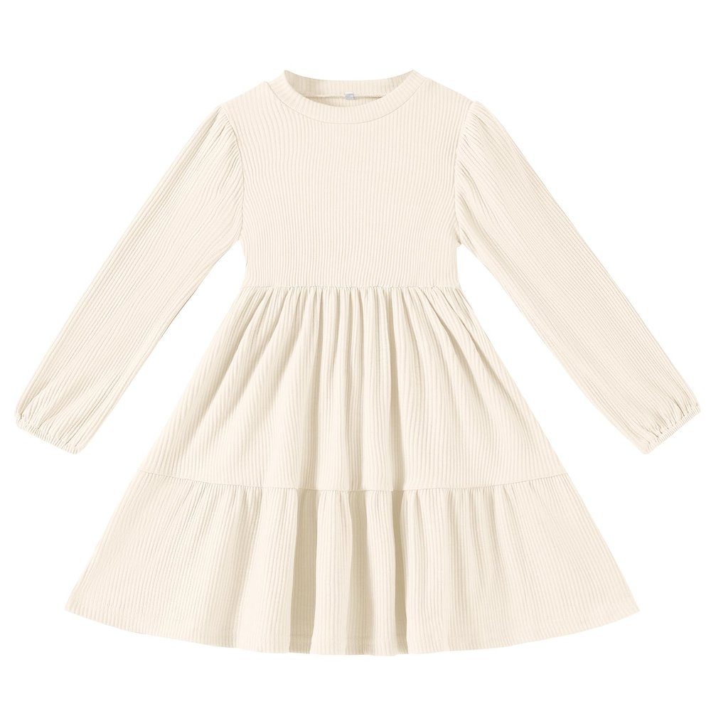 TATAKERI Toddler Baby Girl Dresses Causal Ruffle Little Girl Long Sleeve Sweater Dress Fall Winter Outfits