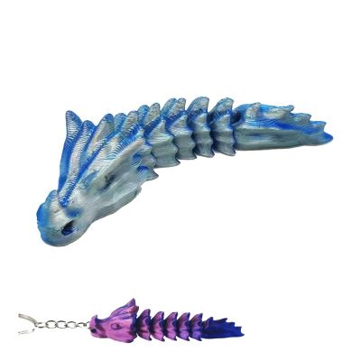 Amposei Bone Dragon Keychain, 3D Printed Dragon Keychain, Dragon Pendant Keyring, Dragon Year Ornament for Keys Backpacks (Grey)