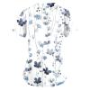 Uniformes Medicos Mujer V Neck Short Sleeve Nursing Scrubs Petite Cute Printed Stretchy Workwear Moisture Wicking Medical Scrub Tops (K-Blue,5X) view 2