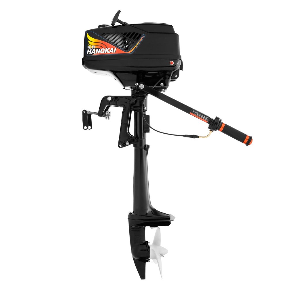 2-Stroke 3.6HP Outboard Motor Boat Engine, 55CC Gas Outboard Boat Motor Engine, Fishing Inflatable Boat Engine with CDI Ignition System, Small Boat Motor for Inflatable Boats Small Yachts (5000r/Min)