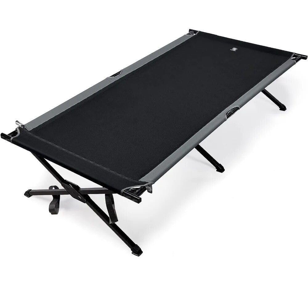 NineFit Basics extra-large heavy-duty camping cot, Black