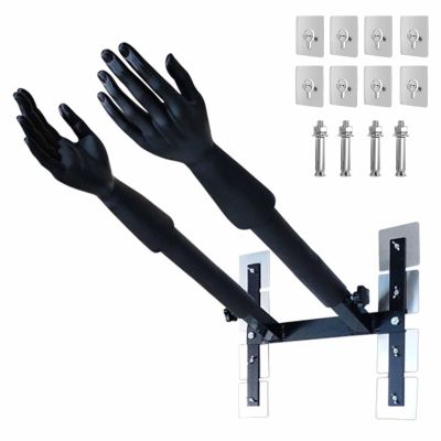 ZGFUSVFD Wing Chun Dummy Spring Arms Martial Arts Training Equipment, Wall Mounted Wing Chun Dummies Trainer, Black Kung Fu Practice Device with Fitting, Easy to Install