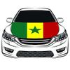 Car Hood Cover With Republic Of Senegal National Flag - Green Star Elastic Washed Polyester Fabrics Car Hood Protector Suitable 3.35Ft Car Bonnet Banner For Suv Pickup Trucks,Flag,Suitable view 1