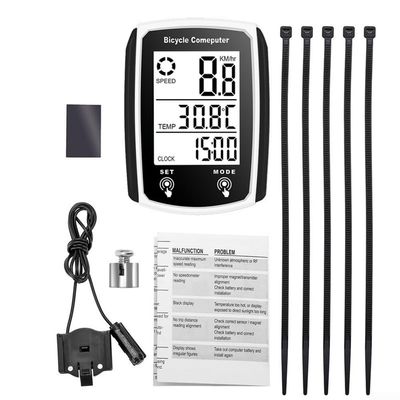 Cycling Bike Computer, Odometer Digital LCD Display, Wired Bike Computer, Speed Odometer with Backlight, Cycling Bike Accessories(White)