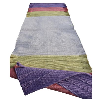 Cotton Yoga Mat - Eco-Friendly Hand-Woven Rug - Non Slip & Thick (24x72x5mm) for Everyday Fitness at Home - Comfortable Extra-Long (Multicolor-10)