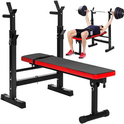 ERoomQ Folding Dumbbell Bench Fitness Adjustable Folding Fitness Barbell Rack & Weight Bench Set for Home Gym, Fitness Squat Rack Racks Stands, Strength Training w/Incline & Decline Capability