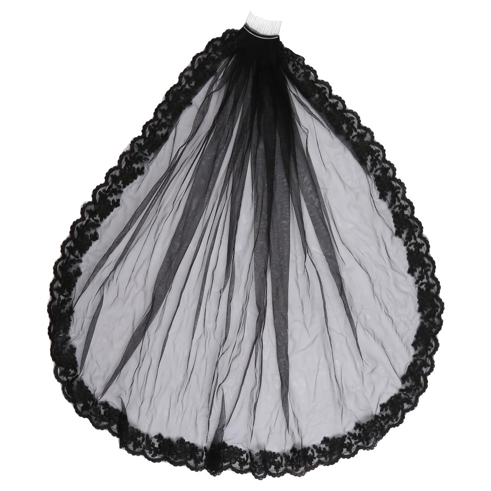Veil Lace Veils Head Wedding Hair Accessories Black Wedding Veil Headscarf Lace Black Veil