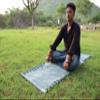 Cotton Yoga Mat - Eco-Friendly Hand-Woven Rug - Non Slip & Thick (24x72x5mm) for Everyday Fitness at Home - Comfortable Extra-Long (Prussian - Blue) view 4