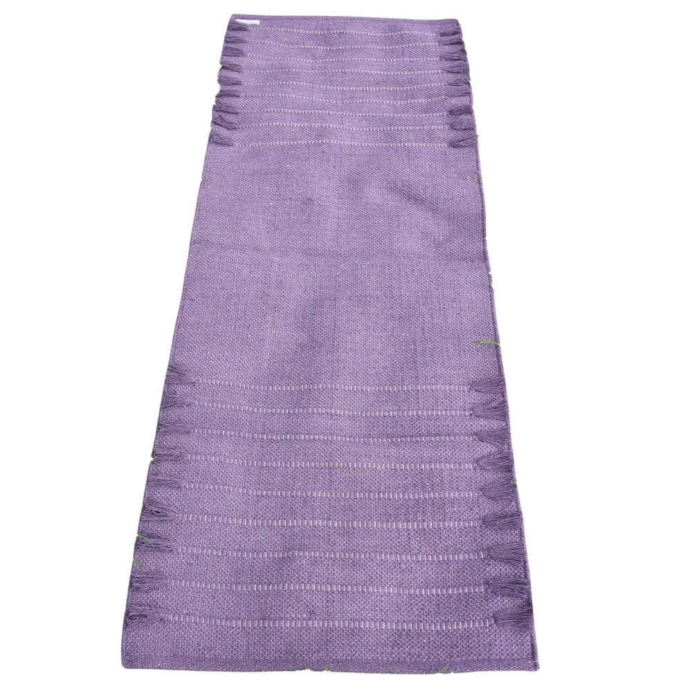 Cotton Yoga Mat - Eco-Friendly Hand-Woven Rug - Non Slip & Thick (24x72x5mm) for Everyday Fitness at Home - Comfortable Extra-Long (Levendar)