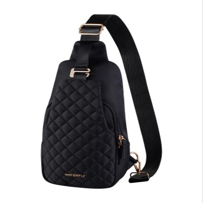 WATERFLY Small Crossbody Sling Backpack: Fashion Chest Crossbody Bag for Women Men Anti Theft Stylish Casual Daypack Trendy Travel Bags-Black