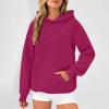 Akklian Womens Casual Hoodies 2024 Fashion Sweatshirt Long Sleeve Sweaters Pullover Tops 2024 Fall Trendy Outfits with Pocket Hot Pink view 2