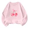 Akklian Cute Sweatshirt for Women Cherry Bow Print Long Sleeve Kawaii Pullover Oversized Loose Teen Girl Preppy Clothes Pink view 1