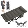 CULGC Folding Outdoor Camping Bed with 3D Memory Headrest and Storage Bag, Baby Bed with Integrated Mattress, Portable Heavy Duty Adult Single Leisure Travel Bed (Green) view 1
