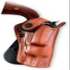 Leather Paddle Holster OWB with Retention Strap Fits Pietta 1851 .44 Caliber Navy Snub Nose Black Powder Revolver 3" Barrel, Right Hand Draw, Brown Color #1665# view 1