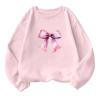 Akklian Cute Sweatshirt for Women Cherry Bow Print Long Sleeve Kawaii Pullover Oversized Loose Teen Girl Preppy Clothes Pink view 1