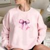 Akklian Cute Sweatshirt for Women Cherry Bow Print Long Sleeve Kawaii Pullover Oversized Loose Teen Girl Preppy Clothes Pink view 2