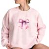 Akklian Cute Sweatshirt for Women Cherry Bow Print Long Sleeve Kawaii Pullover Oversized Loose Teen Girl Preppy Clothes Pink view 4
