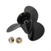 WINGOGO 48-19639A40 10 3/8 x 12 Pitch 3 Blade 10 Spline Tooth Outboard Boat Propeller Replacement for Mercury 9.9-25 HP Aluminum Prop with Hub Kit view 1