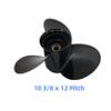 WINGOGO 48-19639A40 10 3/8 x 12 Pitch 3 Blade 10 Spline Tooth Outboard Boat Propeller Replacement for Mercury 9.9-25 HP Aluminum Prop with Hub Kit view 2