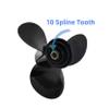 WINGOGO 48-19639A40 10 3/8 x 12 Pitch 3 Blade 10 Spline Tooth Outboard Boat Propeller Replacement for Mercury 9.9-25 HP Aluminum Prop with Hub Kit view 3