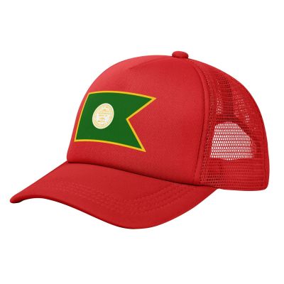 Amityville Flag Baseball Cap Women Men Hat Adjustable Mesh Cap Outdoors Sun Hat Red